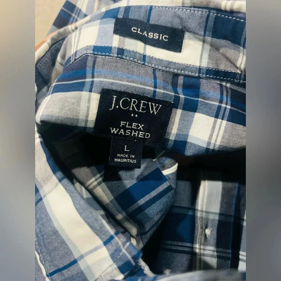 J.Crew men’s Flex Washed Classic Fit Button Up Dress Shirt size L - Picture 6 of 9